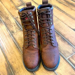 Tony Lama Waterproof Steel Toed Workboots size 9D